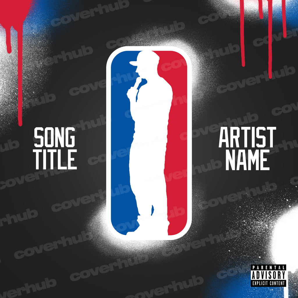 A SPRAY PAINTED LOGO OF THE NBA BASKETBALL FREE COVER ART ALBUM ARTWORK MIXTAPE 