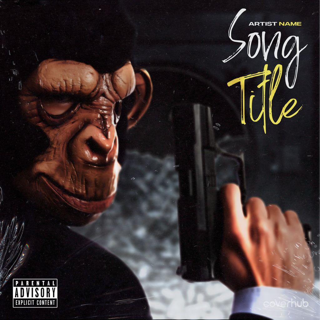 monkey holding gun cover mixtape album single art
